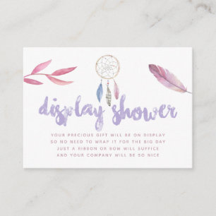 Carte D'accompagnement Aquarelle Boho Tribal Baby shower Affichage douche