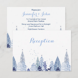 Carte D'accompagnement Aquarelle Bois Réception de mariage d'hiver