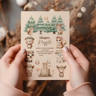 Carte D'accompagnement Aquarelle Boy Woodland Diapper Raffe