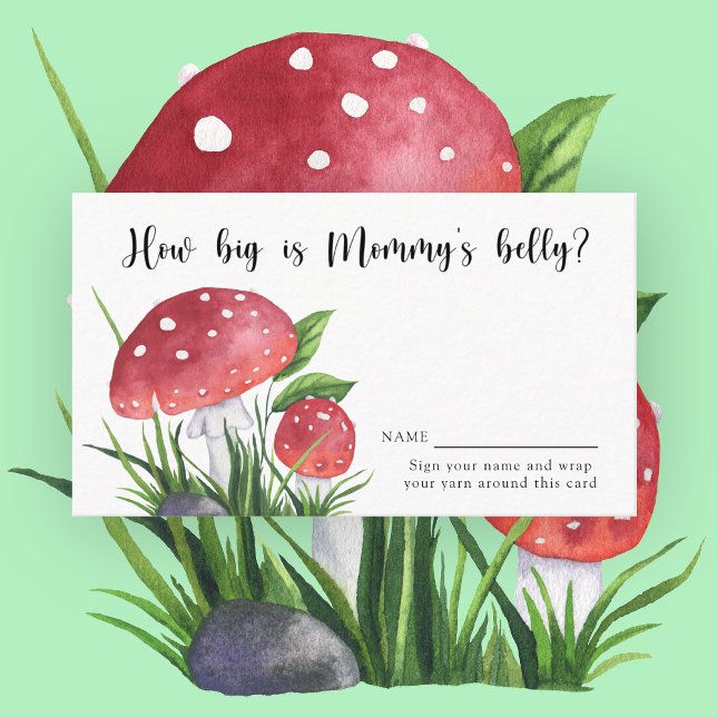 Carte D'accompagnement Aquarelle champignons - Quelle taille a le ventre  (Créateur téléchargé)