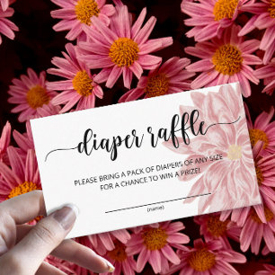 Carte D'accompagnement Aquarelle Chrysanthemum ticket de tombola