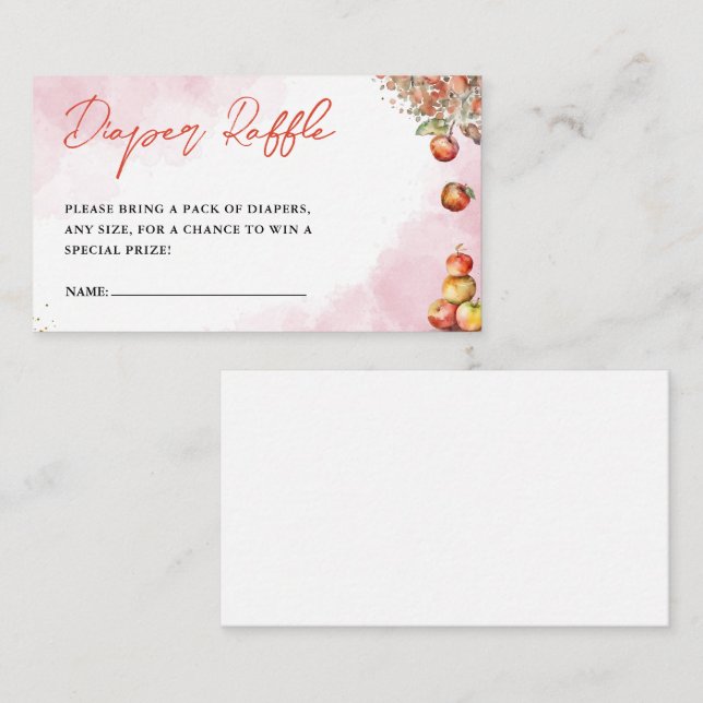 Carte D'accompagnement Aquarelle Chute Pomme Baby shower Déchets Raffin (Devant / Derrière)