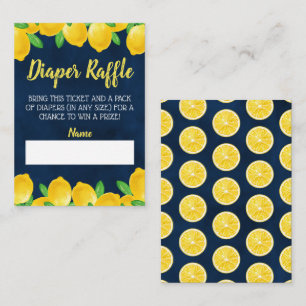 Carte D'accompagnement Aquarelle Citron Arbre Baby shower Déchets Raffle