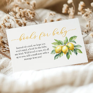 Carte D'accompagnement Aquarelle Citrus Lemon Baby shower Livres pour béb