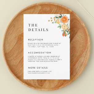 Carte D'accompagnement Aquarelle Citrus Orange Tangerine Détails du Maria