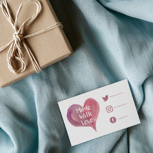 Carte D'accompagnement Aquarelle coeur merci Liens sociaux