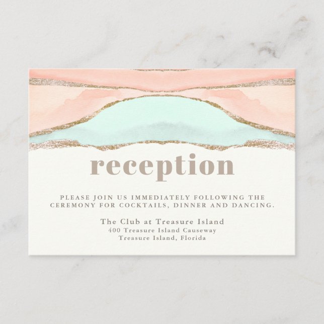 Carte D'accompagnement Aquarelle Côtière Artistique Réception Abstraite (Devant)