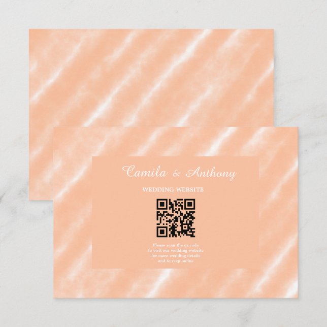Carte D'accompagnement Aquarelle couleur Fuzz Peach Motif Abstrait (Devant / Derrière)