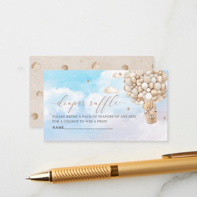 Carte D'accompagnement Aquarelle couleur rose ruban bébé shoCarte boîtier (Devant/Arrière en situation)