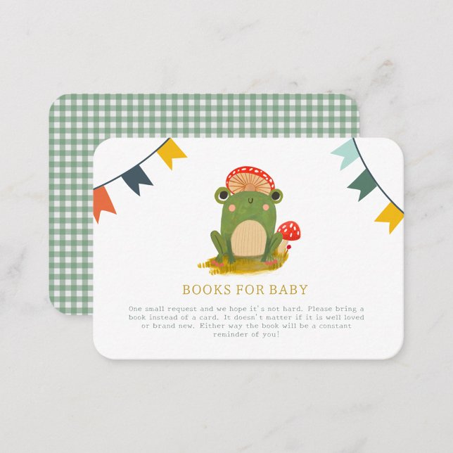 Carte D'accompagnement Aquarelle Cute Frog Baby shower Books for baby (Créateur téléchargé)