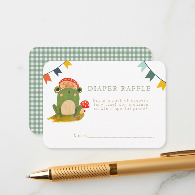 Carte D'accompagnement Aquarelle Cute Frog Baby shower Déchets Refus Enc (Créateur téléchargé)