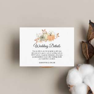 Carte D'accompagnement Aquarelle d'automne Citrouilles et fleurs