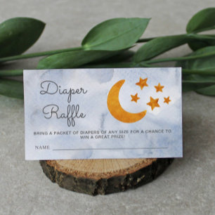 Carte D'accompagnement Aquarelle de la couche Raffle Lune & Étoiles Dusty