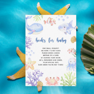 Carte D'accompagnement Aquarelle des animaux de l'océan - livres pour béb