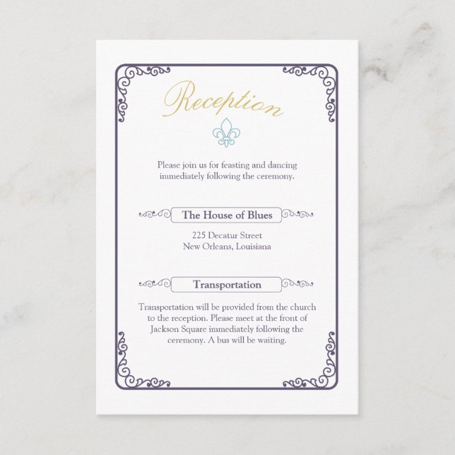 Carte D'accompagnement Aquarelle Destination : Réception de la Nouvelle-O (Devant)