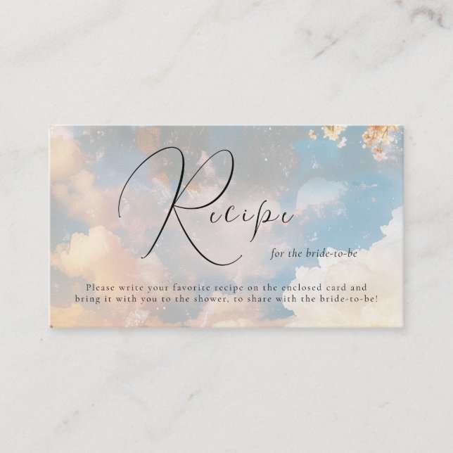 Carte D'accompagnement Aquarelle Dreamy Cloud Neuf Fête des mariées Recet (Devant)