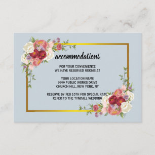 Carte D'accompagnement Aquarelle Dusty Gris Or Blush Peach Mariage