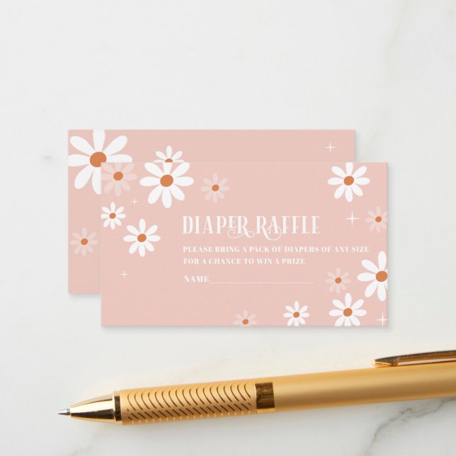 Carte D'accompagnement Aquarelle Élégante marguerite fille baby shower co (Devant/Arrière en situation)