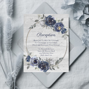 Carte D'accompagnement Aquarelle en argent de la marine Réception de mari