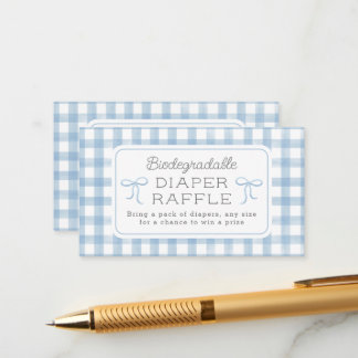 Carte D'accompagnement Aquarelle En vichy Bleu Déchet Raffin Petit