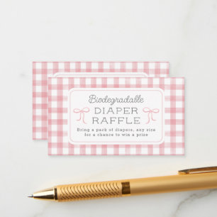 Carte D'accompagnement Aquarelle En vichy Lumineuse Papier rose Raffin Pe