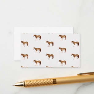 Carte D'accompagnement Aquarelle équestre Paint Horse américain