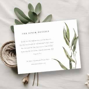 Carte D'accompagnement Aquarelle Eucalyptus Botanique Détails du Mariage