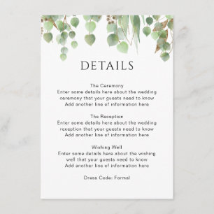 Carte D'accompagnement Aquarelle Eucalyptus Feuille Mariage de feuillage 
