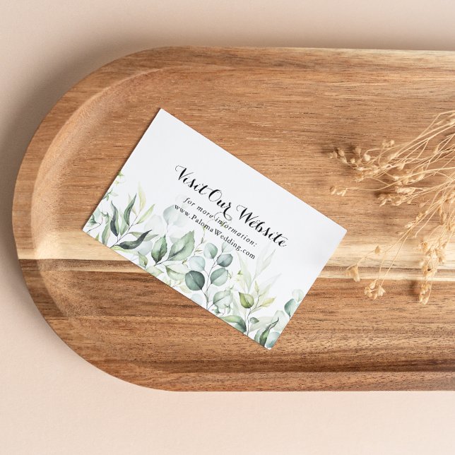 Carte D'accompagnement Aquarelle Eucalyptus Mariage de verdure (Créateur téléchargé)