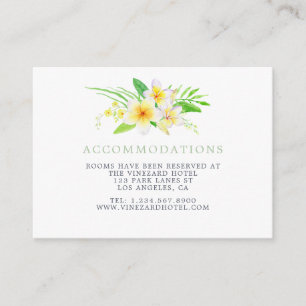 Carte D'accompagnement Aquarelle exotique Frangipani Mariage Hébergement