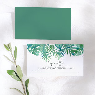 Carte D'accompagnement Aquarelle Feuille Baby shower Déchets Raffin