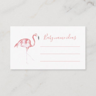 Carte D'accompagnement Aquarelle Flamant rose Baby name idées Baby shower