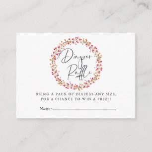 Carte D'accompagnement Aquarelle Fleur sauvage Baby shower Déchets Raffle