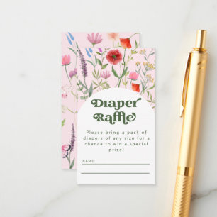 Carte D'accompagnement Aquarelle Fleur sauvage Déchet rose