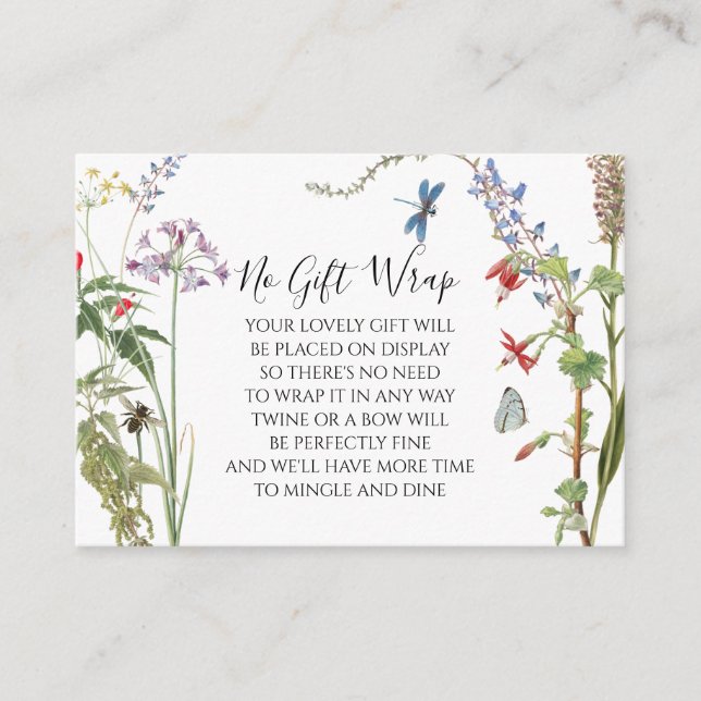 Carte D'accompagnement Aquarelle fleur sauvage Floral n Bee Display Douch (Devant)