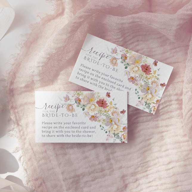 Carte D'accompagnement Aquarelle Fleur sauvage Purple Spring Bridal recet (Créateur téléchargé)