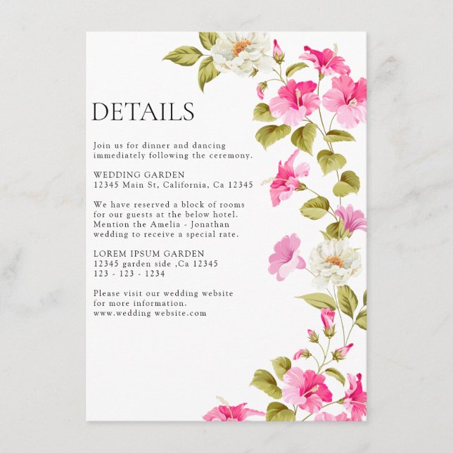 Carte D'accompagnement Aquarelle fleurie printemps botanique détails de m (Devant)