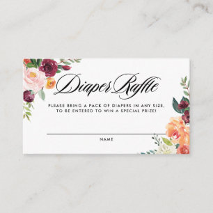 Carte D'accompagnement Aquarelle Fleurs d'automne Baby shower Déchets Raf