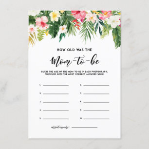 Carte D'accompagnement Aquarelle Fleurs tropicales Quel Âge Avait La Cart