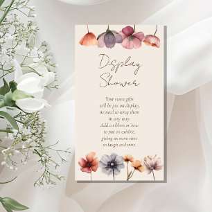 Carte D'accompagnement Aquarelle Floral Beige Baby shower Affichage Douch