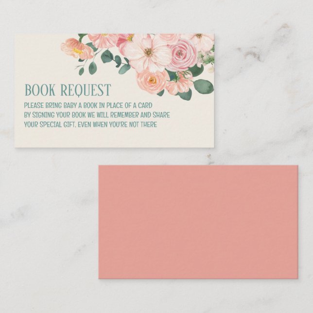 Carte D'accompagnement Aquarelle Floral Boho baby shower Demande de réser (Devant / Derrière)