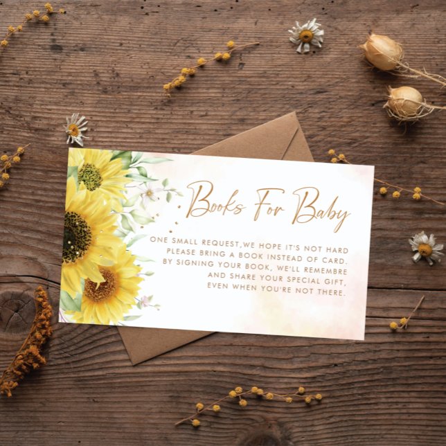 Carte D'accompagnement Aquarelle Floral Book Demande de Baby shower (Créateur téléchargé)