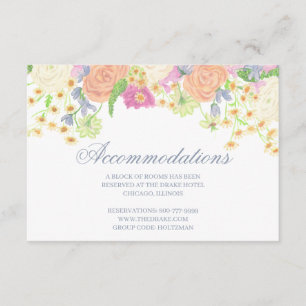 Carte D'accompagnement Aquarelle Floral Jardin Mariage Crest