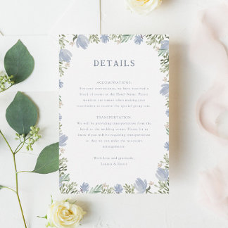 Carte D'accompagnement Aquarelle Floral Rustique Mariage Insertion