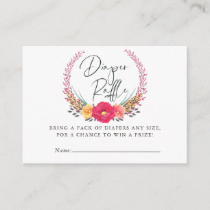 Carte D'accompagnement Aquarelle Floral Safari Baby shower Déchets Raffle