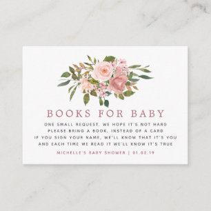 Carte D'accompagnement Aquarelle florale Blush et Rose Gold Book