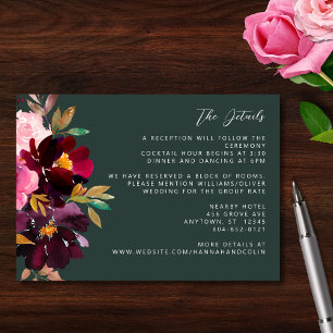 Carte D'accompagnement Aquarelle florale de la Bourgogne verte