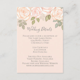 Carte D'accompagnement Aquarelle florale Détails Mariage élégant