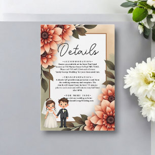 Carte D'accompagnement Aquarelle Florale Mariée Et Mariage Romantique