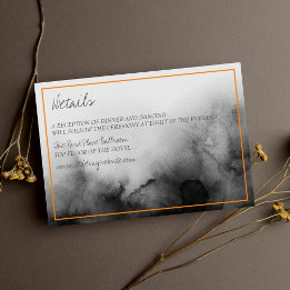 Carte D'accompagnement Aquarelle foncée Noir Halloween Mariage orange